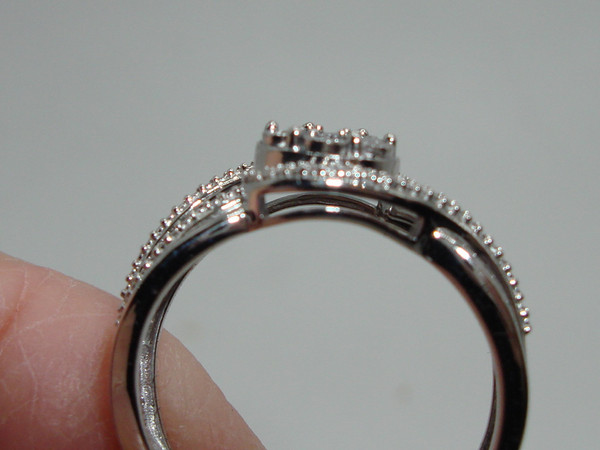 Vintage JWBR Sterling Silver & Diamond Renaissance Ring (Size 6.5)