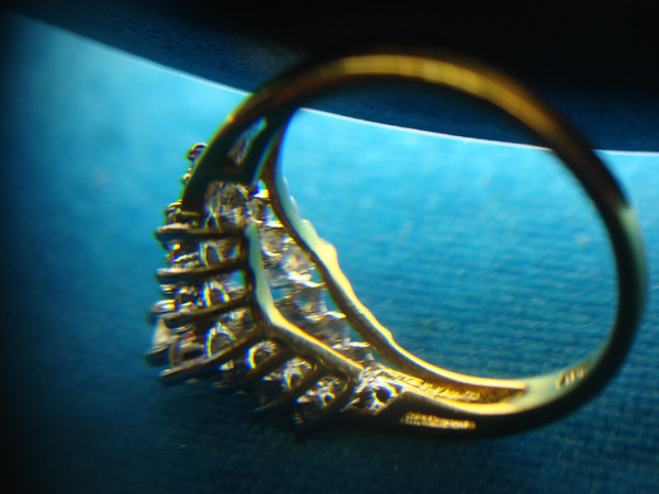 Gold Vermeil Cocktail Ring with Diamonds | Sterling Silver, Size 7