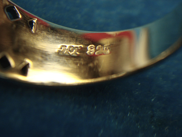 Vintage Sterling Silver Cocktail Ring with Faux Onyx & Filigree Setting (Size 6)