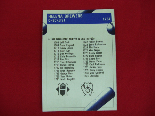 1992 Fleer ProCards Helena Brewers Minor League Team Set - Milwaukee Brewers Rookie Cards - Factory Sealed