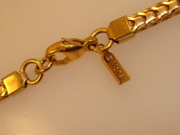 Vintage 1970s Monet Heavy Gold Tone Chain Necklace (34