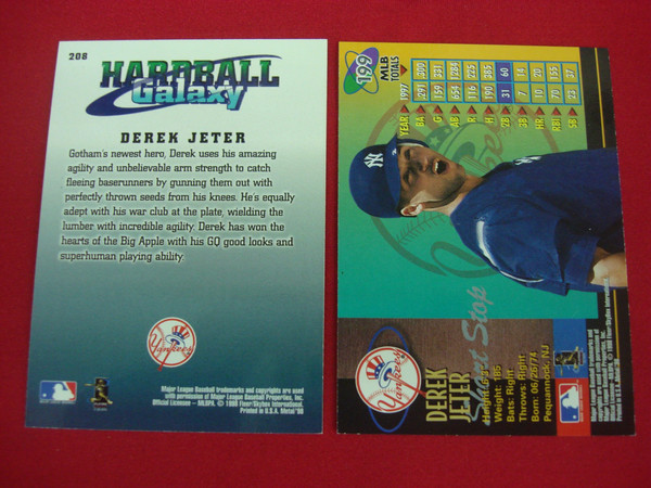 Derek Jeter 1998 Fleer Metal Universe & Hardball Galaxy Card Lot (#199 & #208)