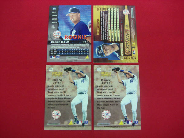 Derek Jeter Pinnacle Baseball Card Lot (1996-97) - Rookie, Base & Parallel #279