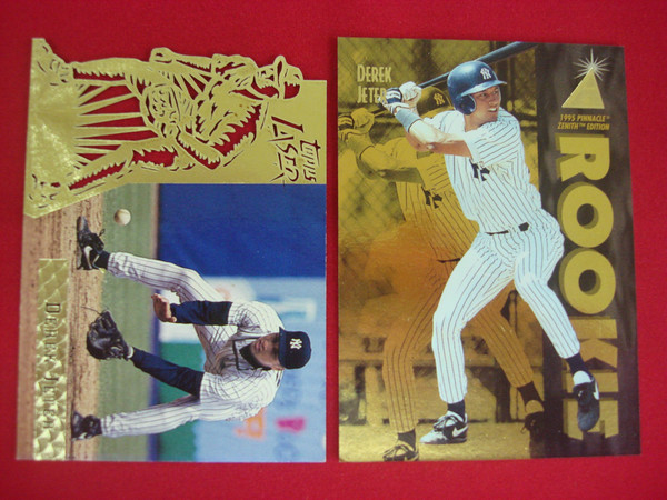Derek Jeter Rookie Card Lot: 1995 Pinnacle Zenith Foil + 1996 Topps Laser Gold