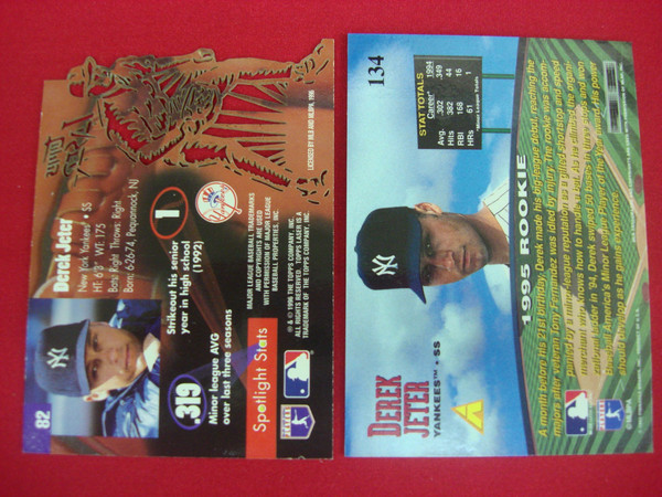 Derek Jeter Rookie Card Lot: 1995 Pinnacle Zenith Foil + 1996 Topps Laser Gold