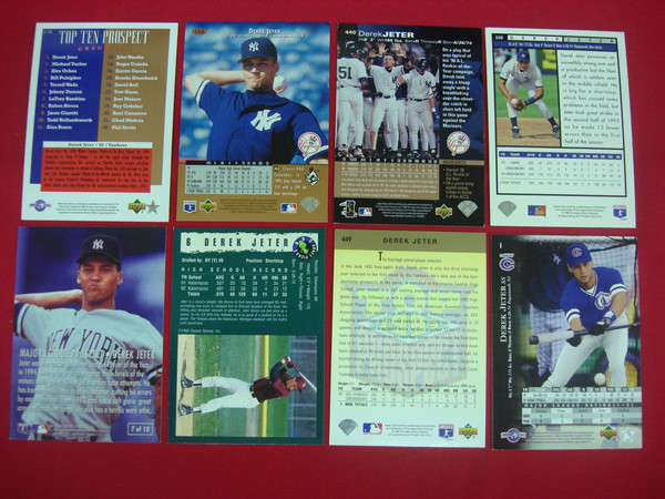 Rare Derek Jeter MiLB Card Lot (8 Cards) - Prospects, Rookies & Yankees Memorabilia