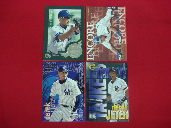 Derek Jeter Fleer Baseball Cards (4-Card Lot) - New York Yankees - Hall of Fame