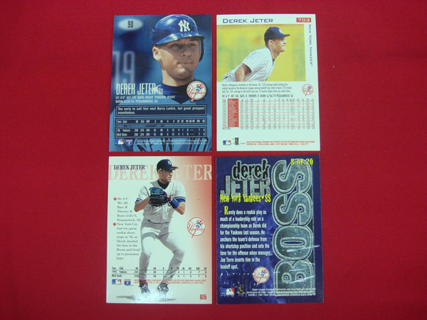 Derek Jeter Fleer Baseball Cards (4-Card Lot) - New York Yankees - Hall of Fame