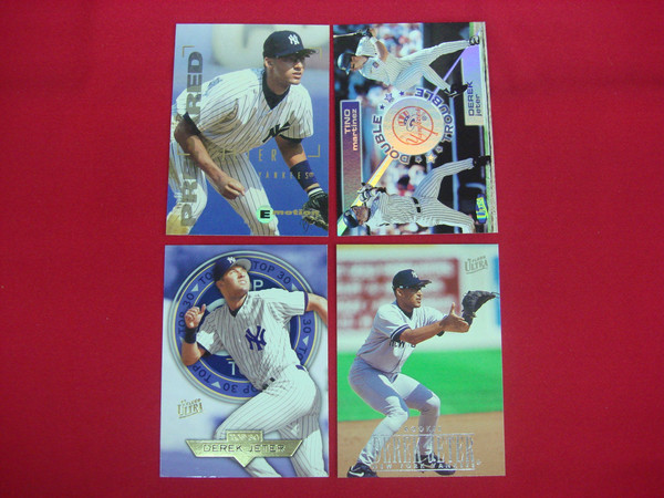 Derek Jeter Fleer Baseball Card Lot (4 Cards) - New York Yankees - Vintage & Modern Moments