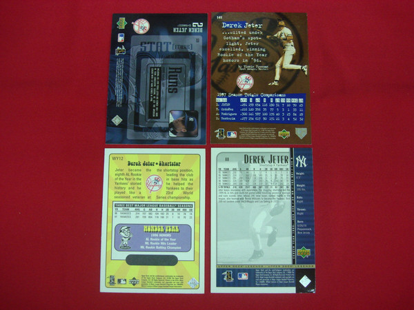 Derek Jeter Upper Deck Baseball Card Lot (4 Cards) - New York Yankees - Hall of Famer Collection