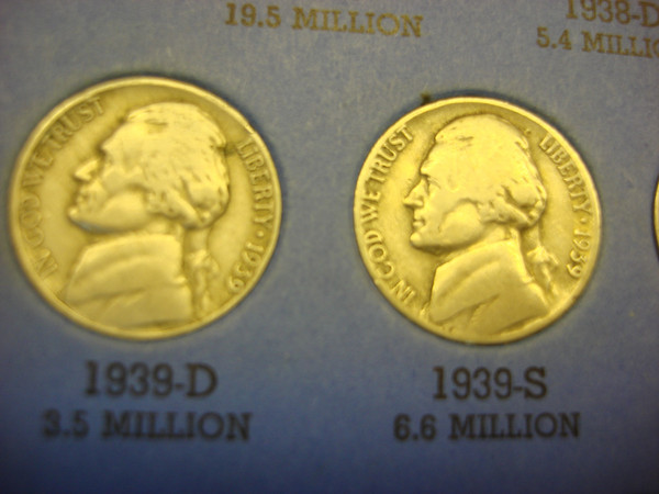 Complete Circulated Jefferson Nickel Set (1938-1961) P-D-S Mintmarks - 65 Coins with Wartime Silver