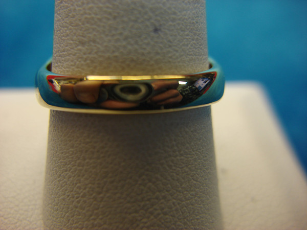 Gold Tone Men's Ring with Sparkling 5mm Faux Diamond - Size 10