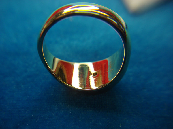 Gold Tone Men's Ring with Sparkling 5mm Faux Diamond - Size 10