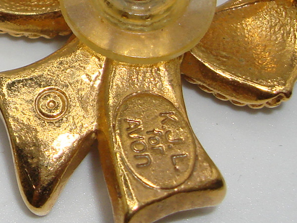 Vintage Kenneth J. Lane for Avon Enamel Bow Earrings - Black & Gold-Tone