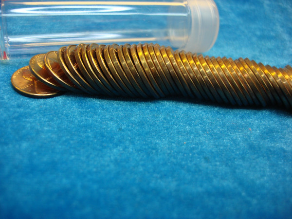 1958 Lincoln Wheat Cent Roll - 50 Red UNC Coins (Last Year, Estate Collection)