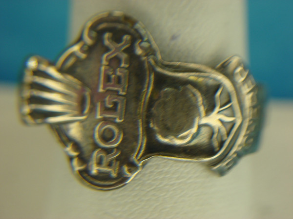 Vintage Rolex Souvenir Spoon Ring - Silver Plate, Size 10 1/2