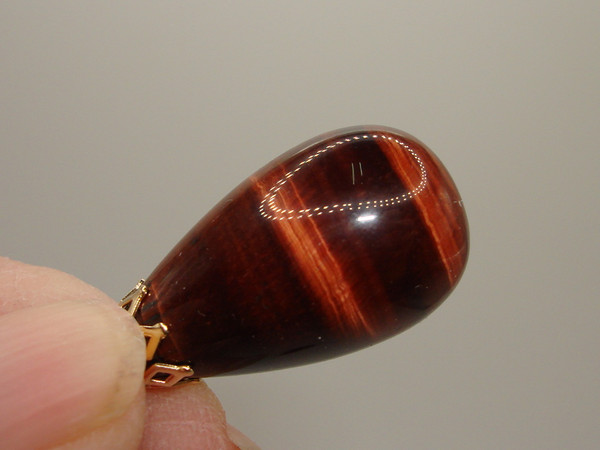 Stunning 14K Gold Tiger's Eye Dangle Earrings - Near Mint Condition