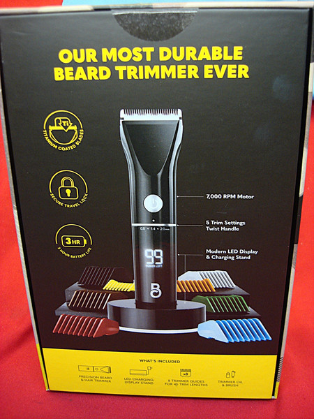 Beard Club Precision Trimmer - 5 Settings, LED Charging Stand & 8 Guides - Factory Sealed
