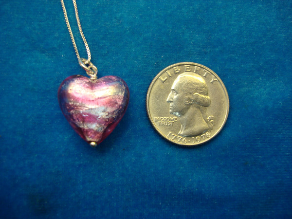 Murano Glass Heart Pendant in Sterling Silver - Vibrant Colors & Statement Piece