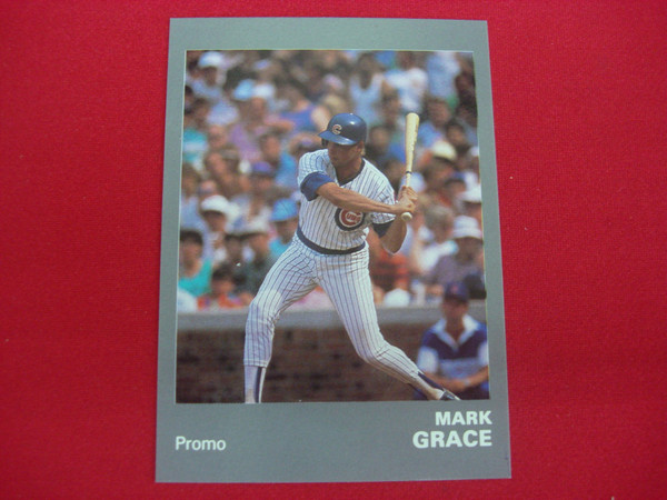 1990 Mark Grace Star Co. Error Blank Back Grey Chicago Cubs Baseball Card - RARE Promo