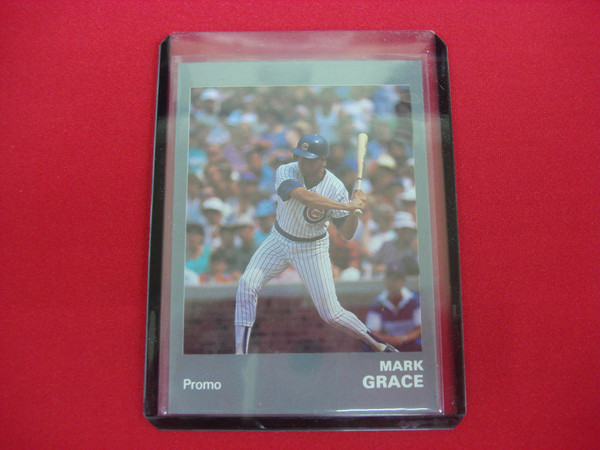 1990 Mark Grace Star Co. Error Blank Back Grey Chicago Cubs Baseball Card - RARE Promo