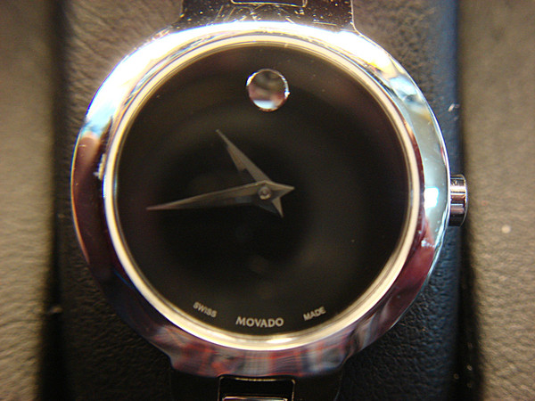 Pre-Owned Movado Amorosa Diamond Watch - Museum Dial, Stainless Steel & Bracelet (18 Diamonds)