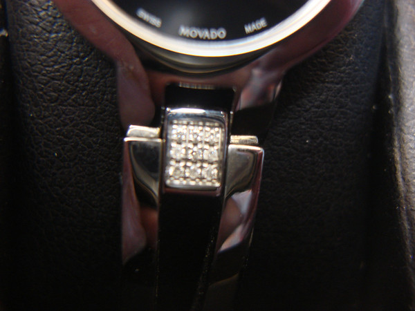 Pre-Owned Movado Amorosa Diamond Watch - Museum Dial, Stainless Steel & Bracelet (18 Diamonds)