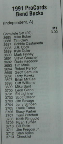 1991 Bend Bucks ProCards Minor League Baseball Team Set (Sealed & Rare)