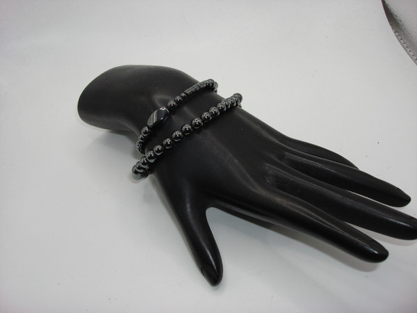 Vintage Hematite Bracelets Set (2) - 6 1/4