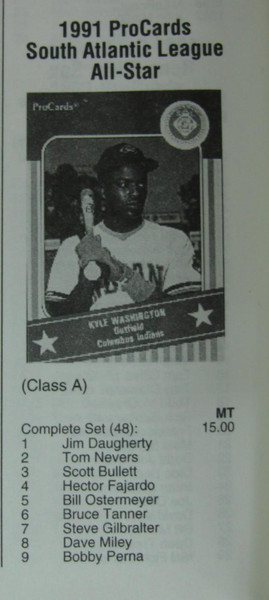 1991 South Atlantic League All-Star Game ProCards Set - Chipper Jones, Carlos Delgado, Mike Lieberthal