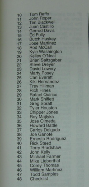 1991 South Atlantic League All-Star Game ProCards Set - Chipper Jones, Carlos Delgado, Mike Lieberthal