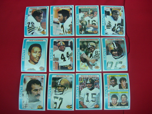1978 Topps New Orleans Saints Football Card Lot (8 Cards) - Excellent to Mint Condition