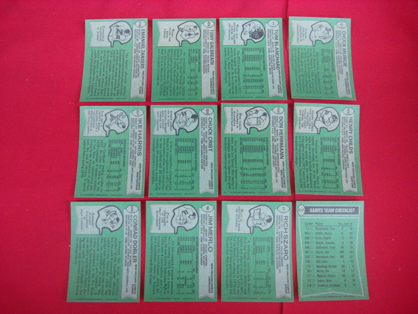 1978 Topps New Orleans Saints Football Card Lot (8 Cards) - Excellent to Mint Condition