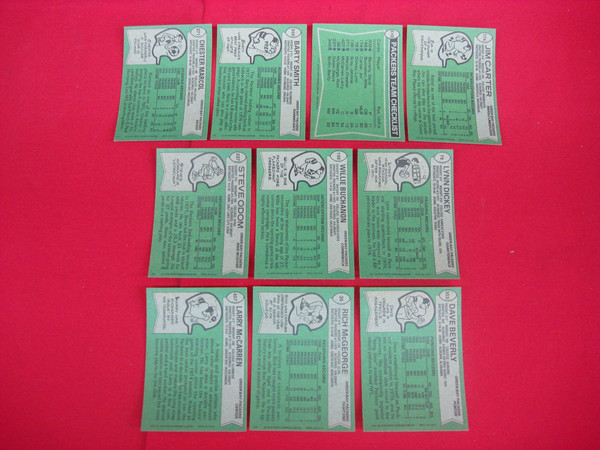 Vintage 1978 Topps Green Bay Packers Football Card Lot (10 Cards, EX-MT+)