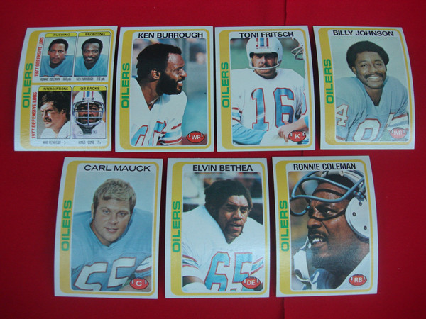 Vintage 1978 Topps Houston Oilers Football Card Lot (7 Cards, EX-MT+ Condition)