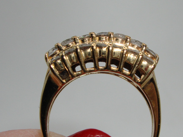 14K Gold Diamond Ring | 1.75 Carat Brilliant SI2 Diamonds | Size 7.5