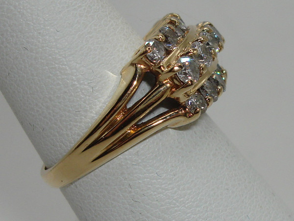 14K Gold Diamond Ring | 1.75 Carat Brilliant SI2 Diamonds | Size 7.5