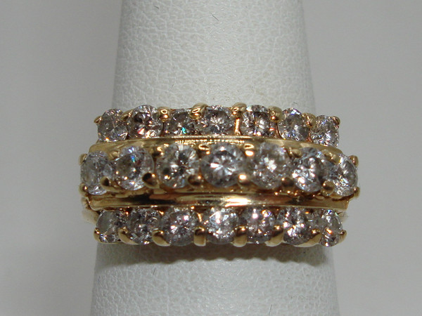 14K Gold Diamond Ring | 1.75 Carat Brilliant SI2 Diamonds | Size 7.5