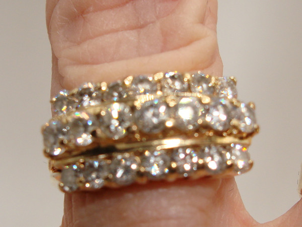 14K Gold Diamond Ring | 1.75 Carat Brilliant SI2 Diamonds | Size 7.5