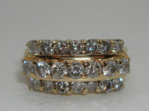 14K Gold Diamond Ring | 1.75 Carat Brilliant SI2 Diamonds | Size 7.5