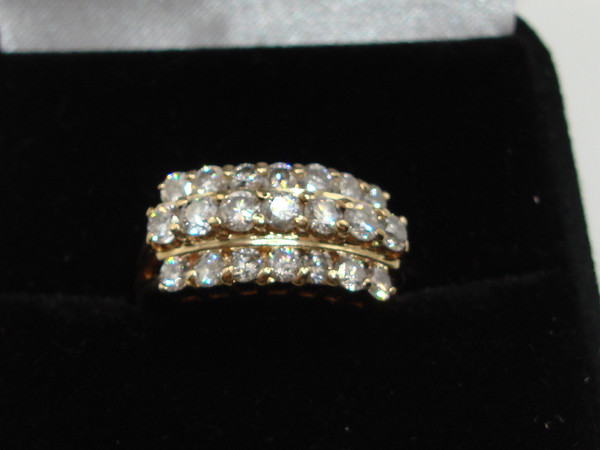 14K Gold Diamond Ring | 1.75 Carat Brilliant SI2 Diamonds | Size 7.5