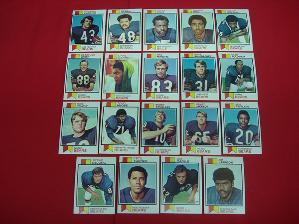 1973 Topps Chicago Bears Football Card Lot (19 Cards) - EX-MT Condition