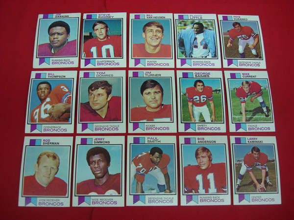 Vintage 1973 Topps Denver Broncos Football Card Lot (15 Cards, EX-MT+ Condition)
