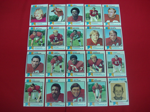 1973 Topps St. Louis Cardinals Football Card Lot (20 Cards) - EX-MT or Better
