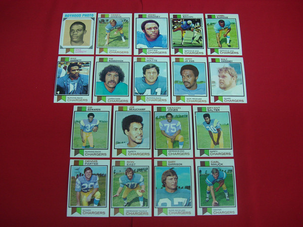 1973 Topps San Diego Chargers Football Card Lot (18 Cards) - Excellent to Mint Condition