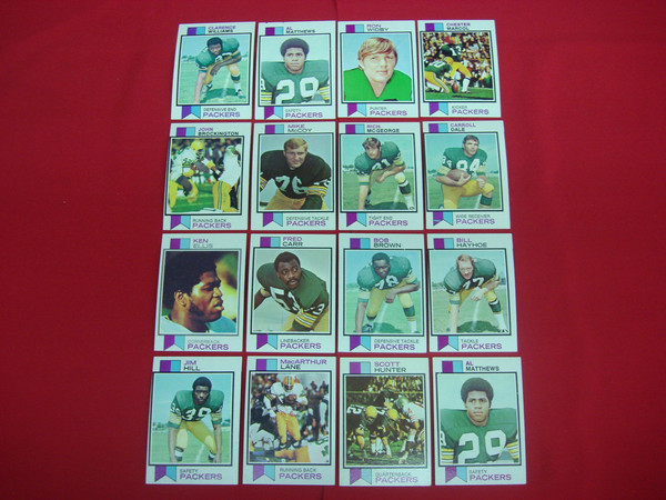 Vintage 1973 Topps Green Bay Packers Football Card Lot (16 Cards) - EX-MT Condition