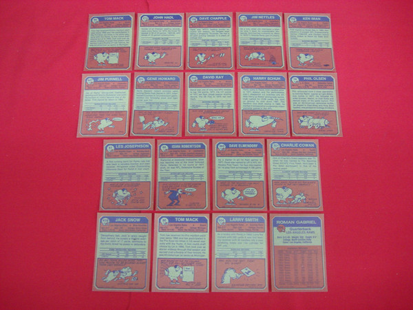 1973 Topps Los Angeles Rams Football Card Lot (18 Cards) - EX-MT Condition