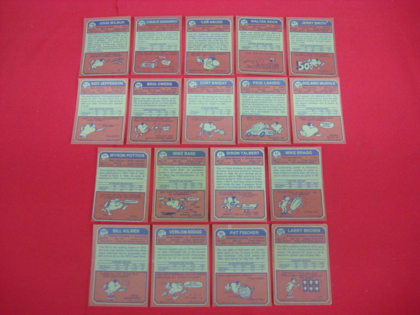 1973 Topps Washington Redskins Football Card Lot (18 Cards) - EX-MT Condition