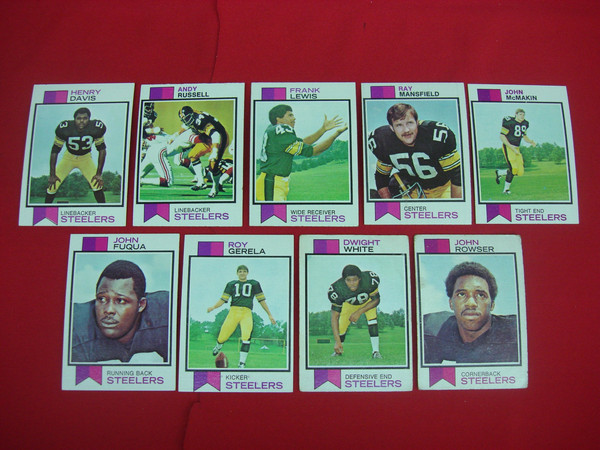 1973 Topps Pittsburgh Steelers Football Card Lot (9 Cards) - EX-MT+
