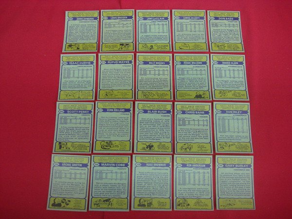 Vintage 1979 Topps Cincinnati Bengals Football Card Lot (20 Cards, EX-MT+)